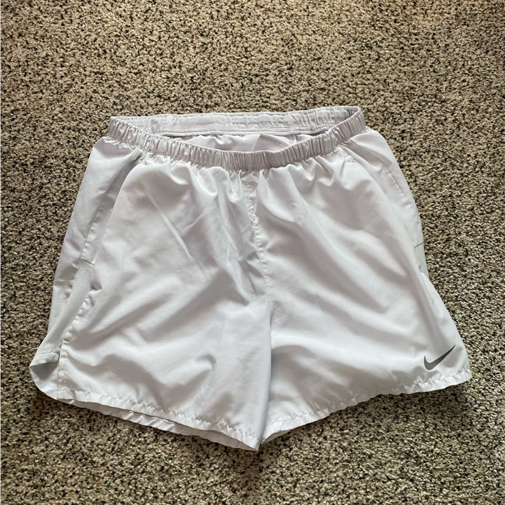 White Nike Linerless Athletic Shorts